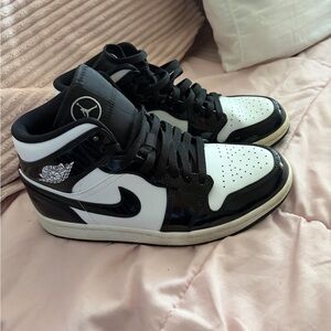 Jordan Black and White Athletic Shoes